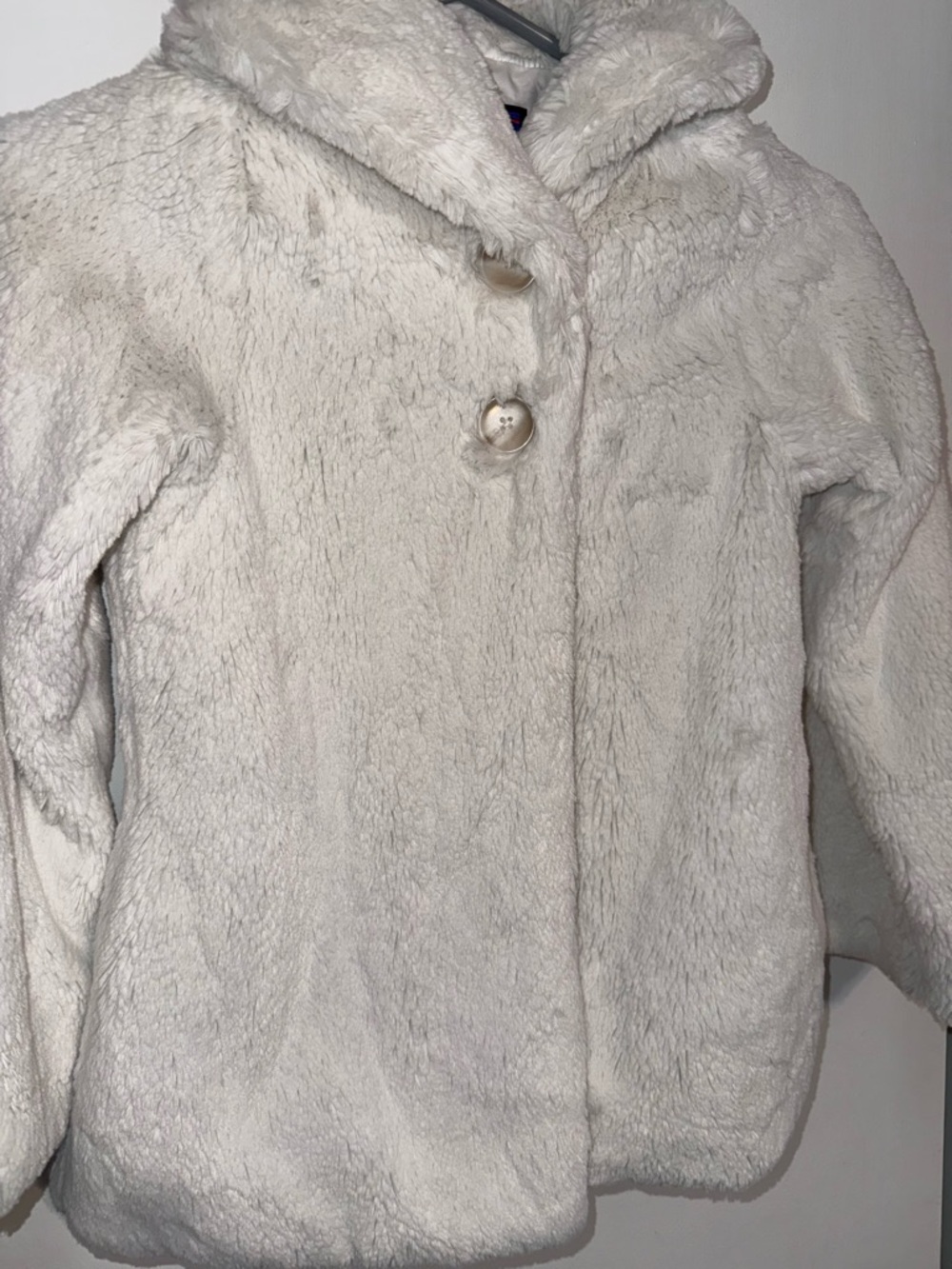 Patagonia Kids Faux Fur Hooded Puffer Jacket - Cream